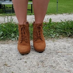 Brown heeled boots